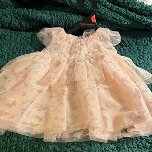 Pink Iridescent Butterfly Tulle Dress